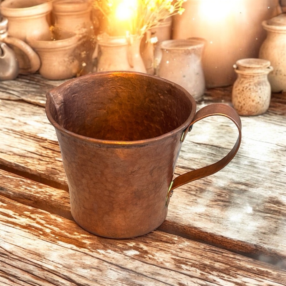 Rustic Copper Creamer Pourer with Handle